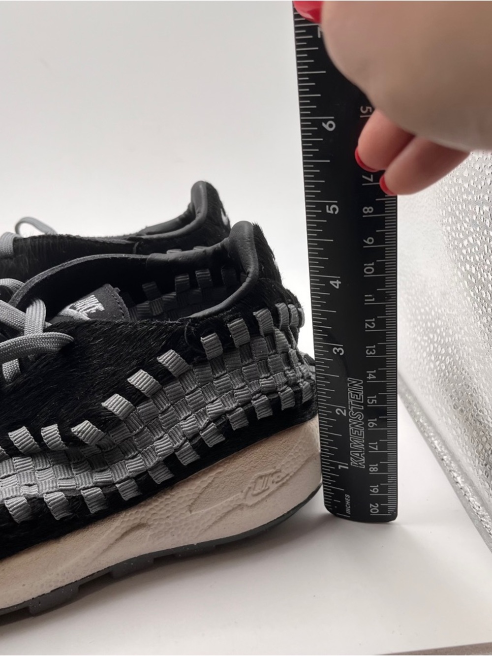 Nike Air Footscape Woven Black and Smoke Grey Nike Woven Slip-On Sneakers SZ5.5 - Picture 5 of 10